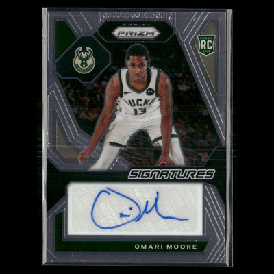Omari Moore RC #RSI-MOO 2023-24 Prizm Signatures Auto Milwaukee Bucks 
