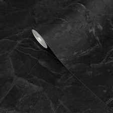 Papel tapiz texturizado de tela de seda sintética negro carbón brillante contemporáneo liso 3D