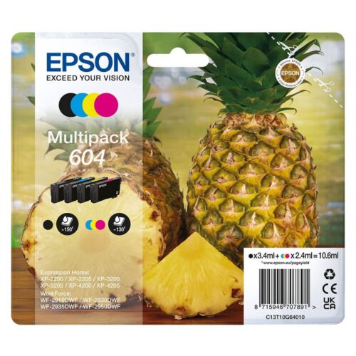 Epson 604 Pineapple Genuine Ink Cartridges Multipack C13T10G64010 for XP-2205 - Picture 1 of 1
