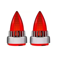2'' Red Bullet Turn Signal Light Lenses Covers Caps Clip-on For Harley Softail