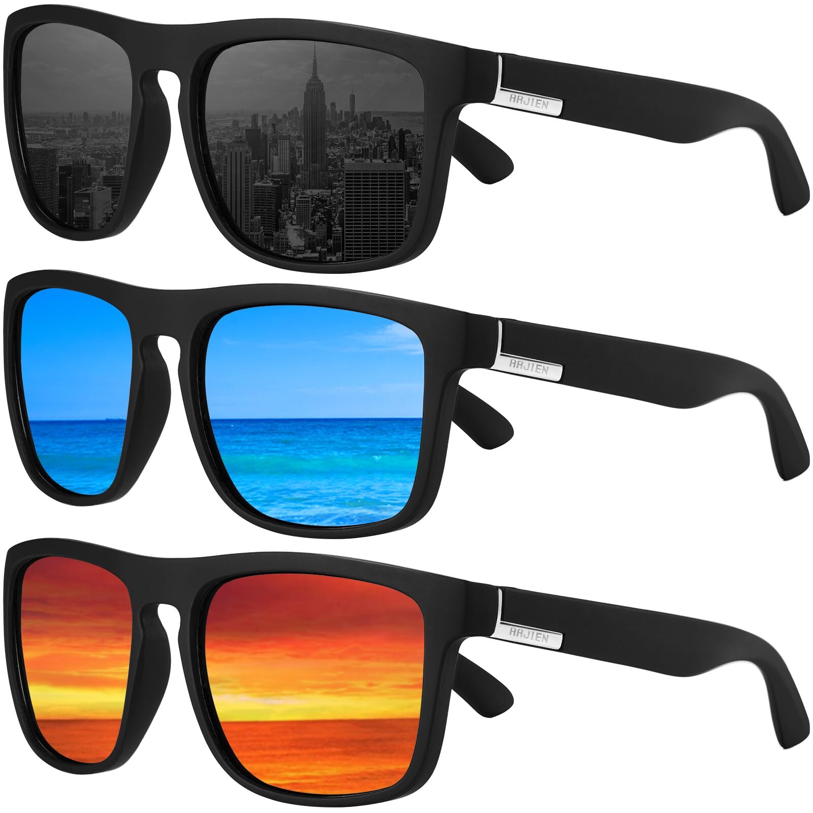 Polarized Sunglasses Men UV Protection Square Mens Sun Glasses Driving Fishin...
