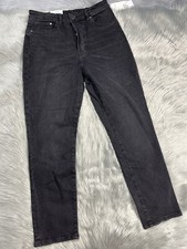 H M  Denim Black High Waist Mom Jeans Size 8