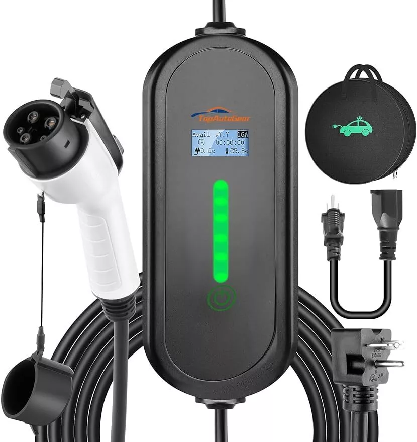 TopAutoGear Electric Vehicle Charger Level 1 2 16 Amp EV