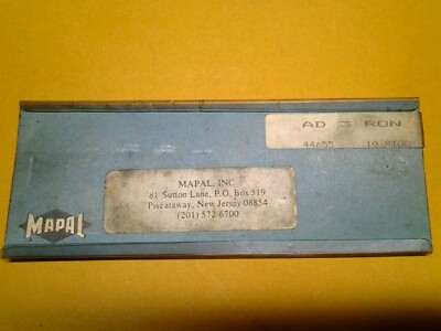 Mapal AD 3 RON Tooling Insert Box of 10pcs