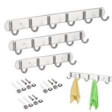 4/6 Hooks Wall Mount Key Bag Towel Rack Hanger Holder Coat Robe Hat Clothes Rack