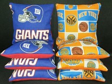 Set of 8 New York Knicks Giants Cornhole Bags  FREE SHIPPING  