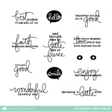 Mama Elephant clear stamps NEW "Every day greetings" USA made