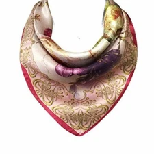 Wrapables 100% Charmeuse Silk Square Scarf Neckerchief, Mother’s Bouquet