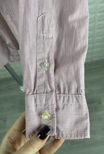 Woolrich John Rich & Bros Button Down Striped Red/Burgundy/White Shirt Men's 14 - Picture 11 of 23