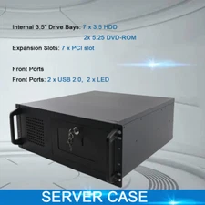 4U Server Computer Case ATX Standard Chassis Rackmount Drive Bays SL-450A w/Keys