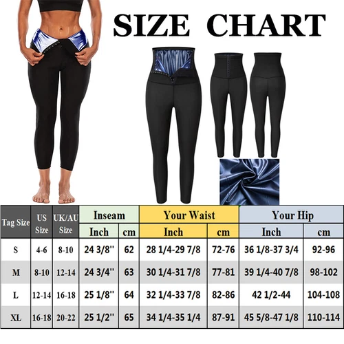 Women Fat Burning Sweat Sauna Pants Shorts Body Shaper Waist Trainer Weight Loss - Picture 20 of 22