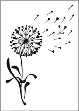 Dandelion Plastic Embossing Folders for Card Making or Journaling Flowers Textur