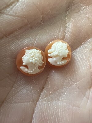 Stunning Antique Shell Cameo Earrings Pieces