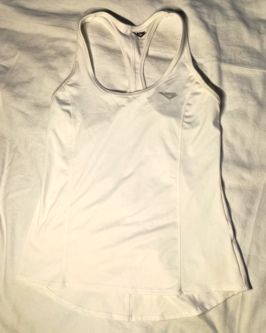PONY Camicia da donna bianca Racerback canotta taglia media allenamento abbigliamento attivo