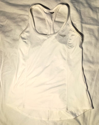 White Racerback Pony Womens White Racerback Tank Top Shirt Size Medium Workout ...