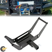 13000LBS Foldable Winch Mounting Plate Hitch Mount Bracket For Truck SUV 4WD