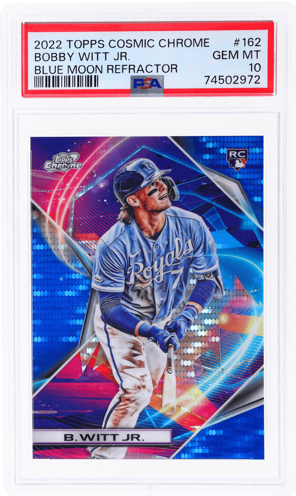 2022 Topps Cosmic Chrome Bobby Witt Jr. Blue Moon Refractor #162 /99 PSA 10