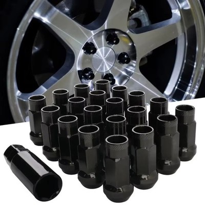 MUTEKI SR48 20PCS EXTENDED WHEELS TUNER LUG NUTS (OPEN END/12X1.50/BLACK)