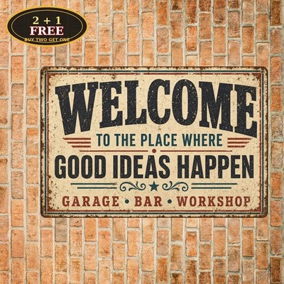 Welcome To The Place Where Magic Happens Bedroom Funny Metal Plaque Sign