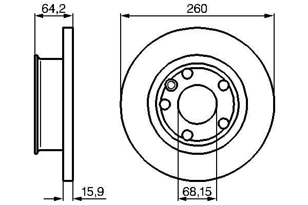 2X Bosch Bremsscheibe 0 986 478 547 FüR VW-image