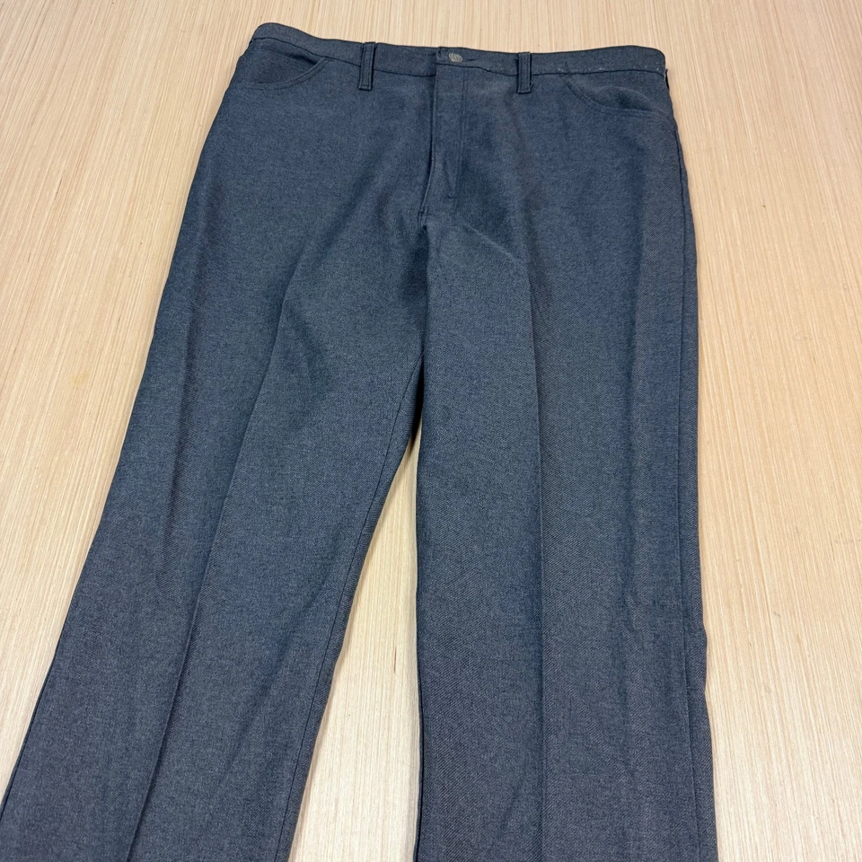 Vintage 70s Lee Boot Cut Talon Zipper Pants Flare Leg men's 38x33 western disco - Image 2 of 4