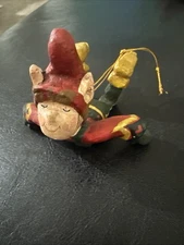 Vintage House Of Hatten 1996 Elf Ornament Christmas Elf Flying Hand Crafted