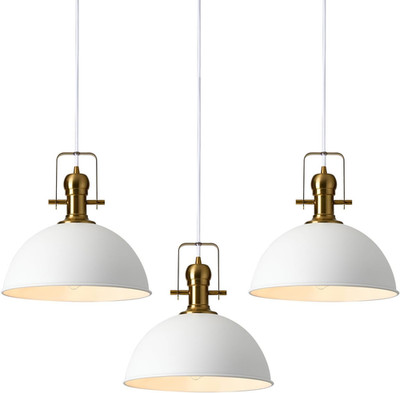 12 Inch Sandy White Farmhouse Pendant Lights for Kitchen Island Industrial Adjus