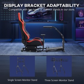 Supllueer Racing Simulator Cockpit With Seat Fits Thrustmaster T300 Logitech G29