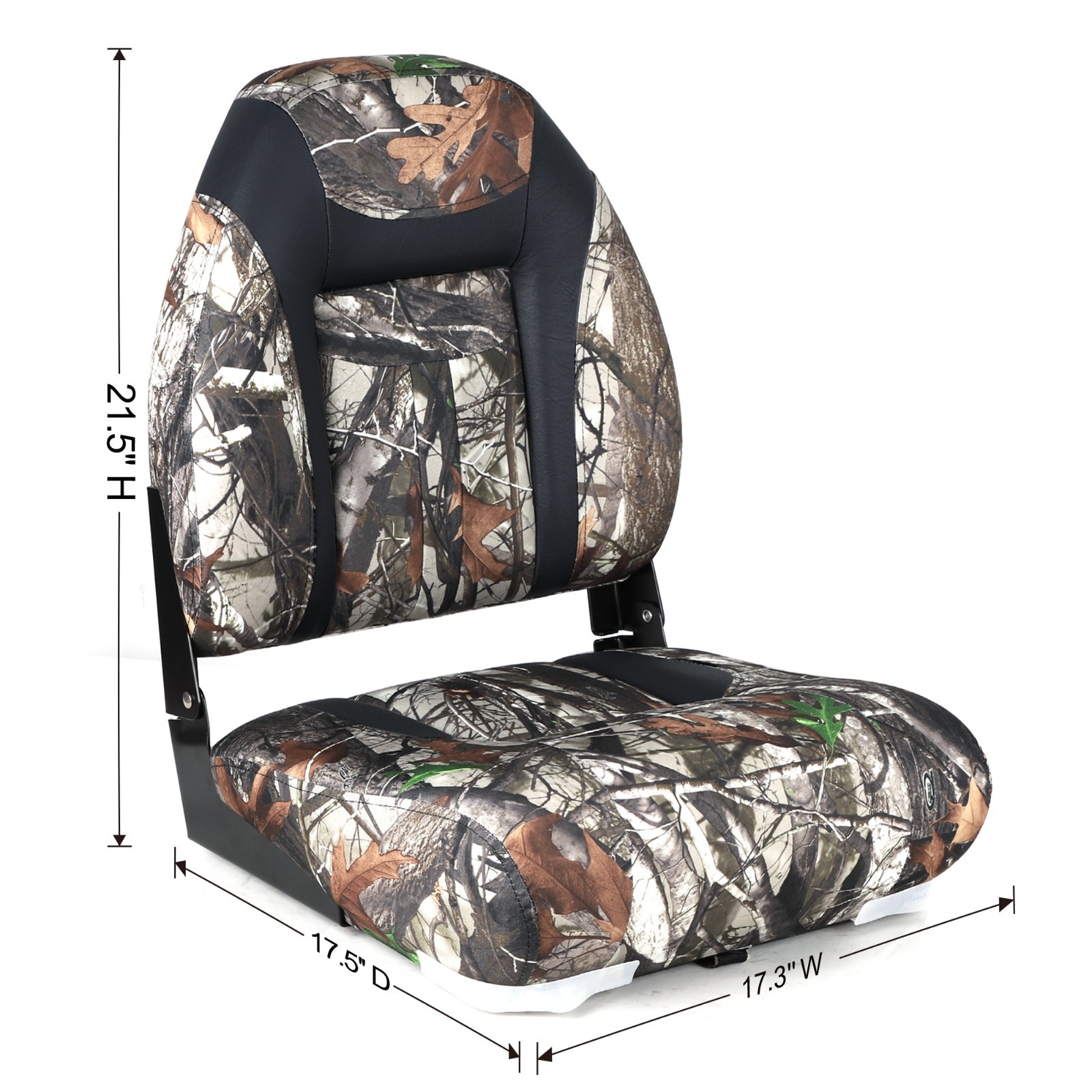 NORTHCAPTAIN High Back Folding Fishing Boat Seat,Camo/Black,2 Seats