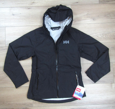 NEW HELLY HANSEN WOMENS LOKE TERRA JACKET SMALL BLACK 63389 FULL ZIP RAIN