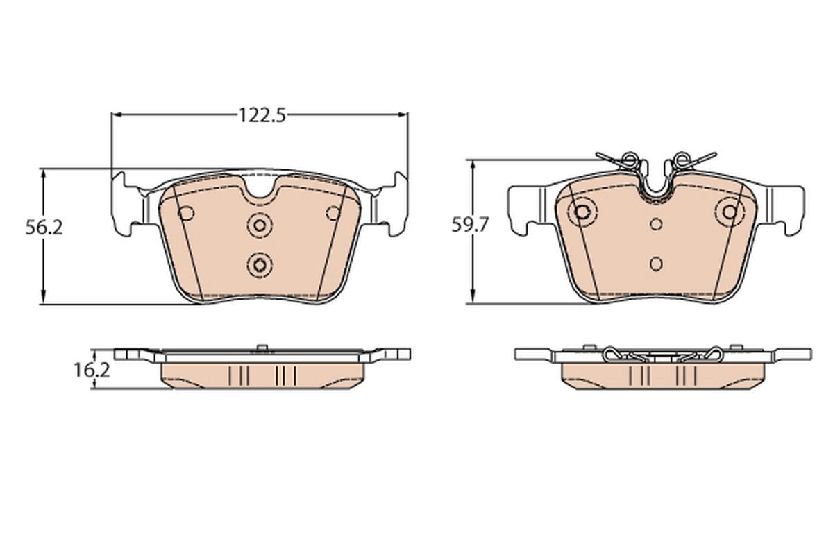 Plaquettes de frein GDB2110 TRW anti bruit pour disques Land Rover