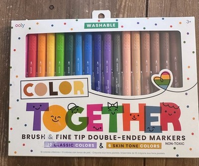 Ooly Color Together Marker Set 12 Classic Colors & 6 Skin Tone Colors New Sealed