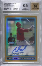 2009 Bowman Chrome Prospects Gold Refractor 14/50 Chris Marrero BGS 8.5 Auto 0m8