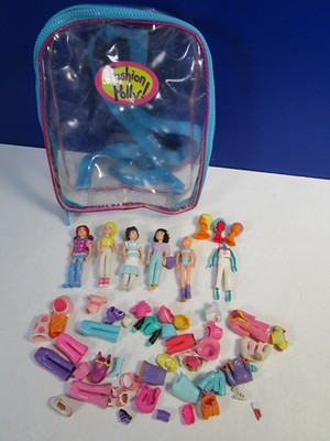 vintage FASHION POLLY POCKET DOLL FIGURES BAG RUCKSACK mattel BUNDLE JOB LOT
