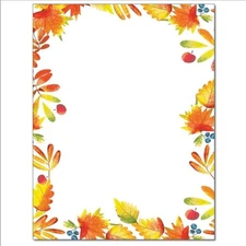 Autumn Foliage Fall Letterhead Laser & Inkjet Printer Paper 25 Sheets