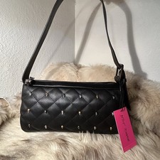 NWT Betsey Johnson Rumor Shoulder Bag - Quilted Black - Skulls