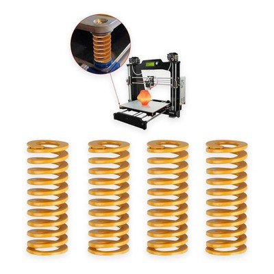 4 Stück gelbe Heißbett-Nivellierfedern für Creality Ender CR10 3D-Drucker