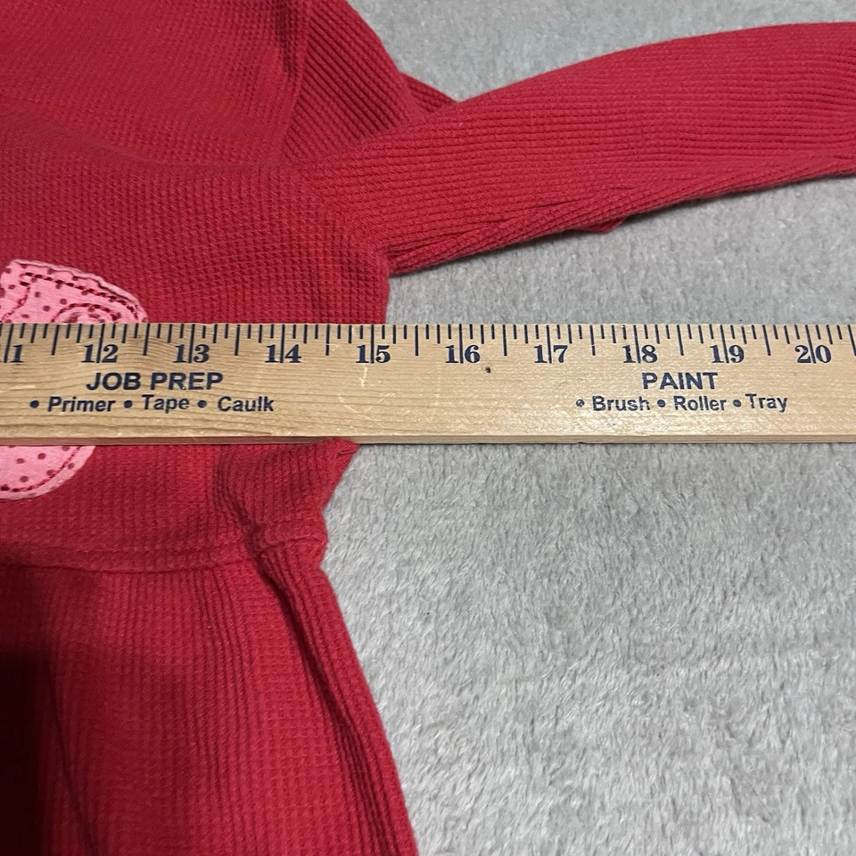 Chaqueta De Colección Y2K Desteñida Gloria Niñas XL Roja Rosa Tejido Waffle Paz Groovy Foto 4 de 4