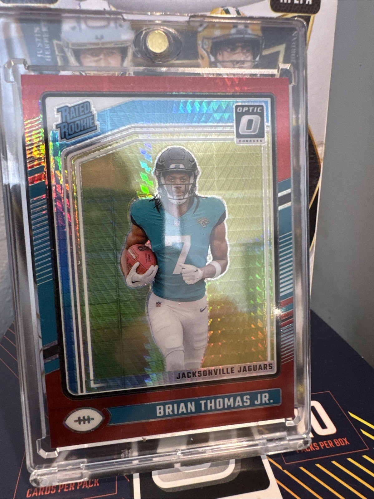 Brian Thomas Jr. #214 Red Hyper 2024 Panini Donruss Optic Rated Rookie