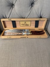 Laguiole L'Eclair 440 Carving Set 2-Piece Brass Wood Detail Bee Fork Knife