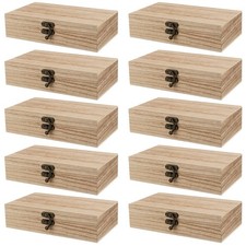 10 PCS 7.9 X 3.9 X 2 Inch Wooden Box, Unfinished Wood Box, Wooden Boxes for Craf