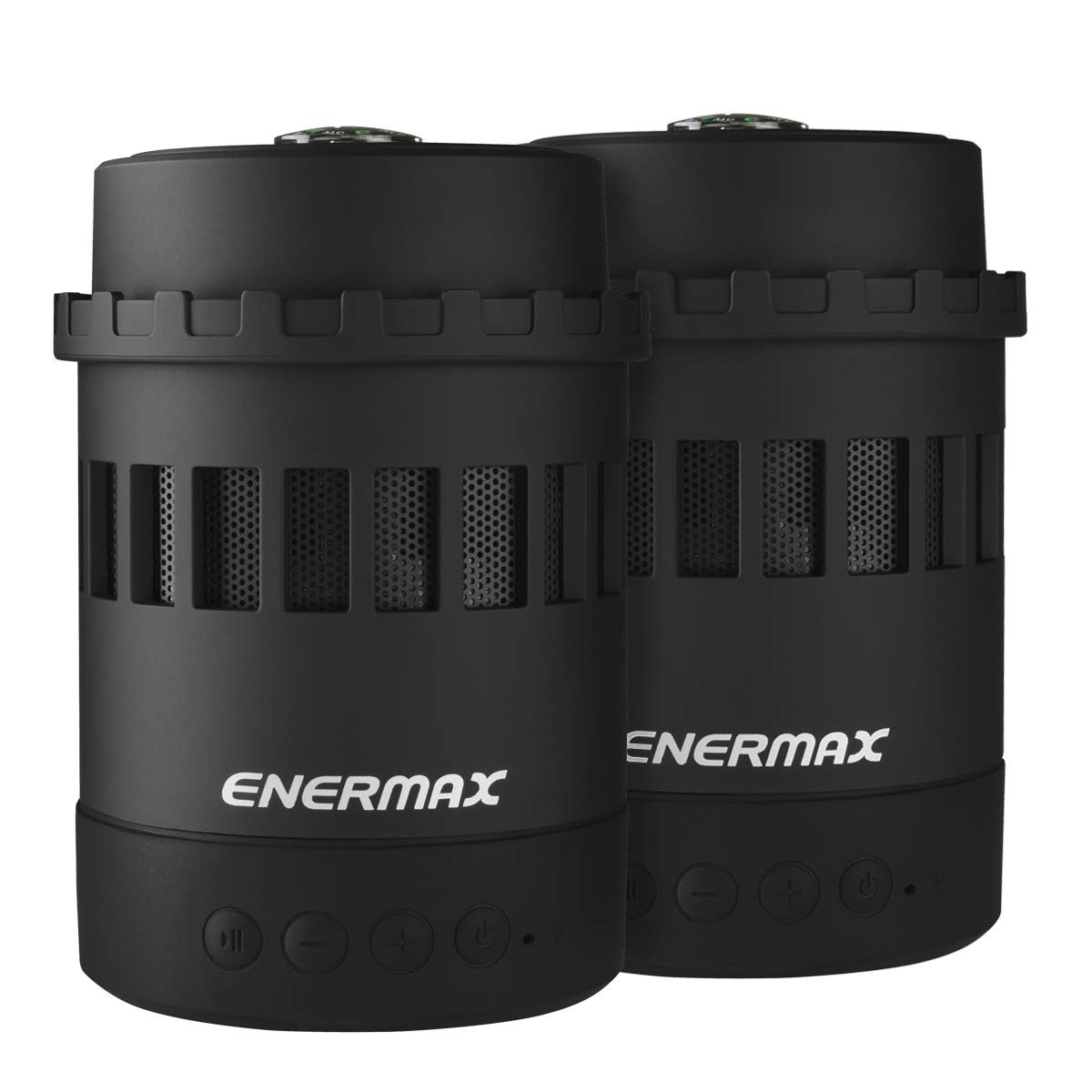 Pharoslite NOIR pack de 2 enceintes Bluetooth sans fil avec haut-parleur stéréo HD