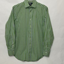 Polo Ralph Lauren Classic Oxford Long Sleeve Green Striped Shirt Men 16 34/35