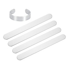 5 Pcs Bracelet Blanks 5/8" x 6" Aluminum Stamping Bangle Blanks Silver