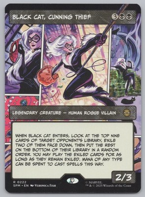 MTG - Black Cat, Cunning Thief (Borderless) - Marvel's Spider-Man (SPM) -d874