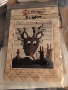 Reindeer Christmas Wall Hanging New 1980 Patch Press Pattern 