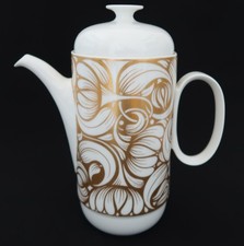 Brocca Rosenthal serie Duo disegno 1968 di Ambrogio Pozzi decoro oro bianco