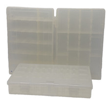 3 Clear Plastic Adjustable Storage Organizer Utility Craft Tackle Boxes 10.75"