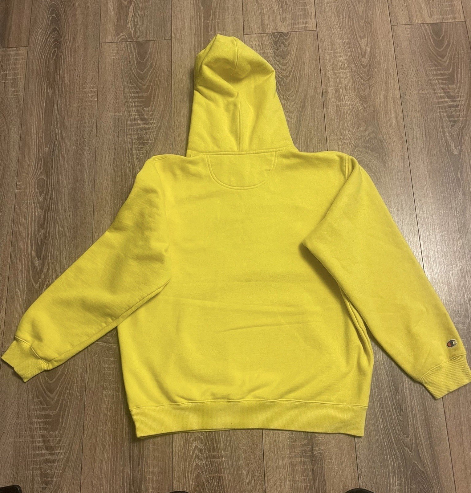Supreme x Champion Label Hoodie Size Large Yellow image 8