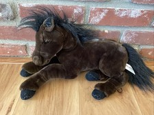 FAO SCHWARZ FIFTH AVENUE HORSE PONY DARK BROWN STUFFED PLUSH ANIMAL 18" RARE